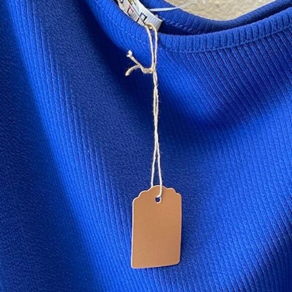 Blouse Blue Asymmetrical One-Shoulder Top With Sheer Puff Sleeve Fashion Elegant - Picture 8 of 16